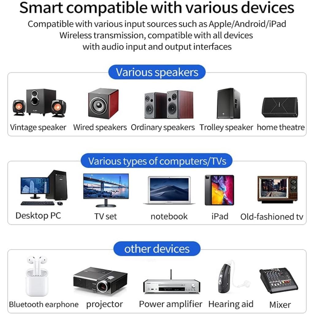 NFC Bluetooth 5.0 Adaptér Vysílač Přijímač, 3 v 1 Bluetooth Audio Adaptér 3,5mm AUX/RCA Stereo Systém pro Reproduktory, TV, Počítače a Autorádia