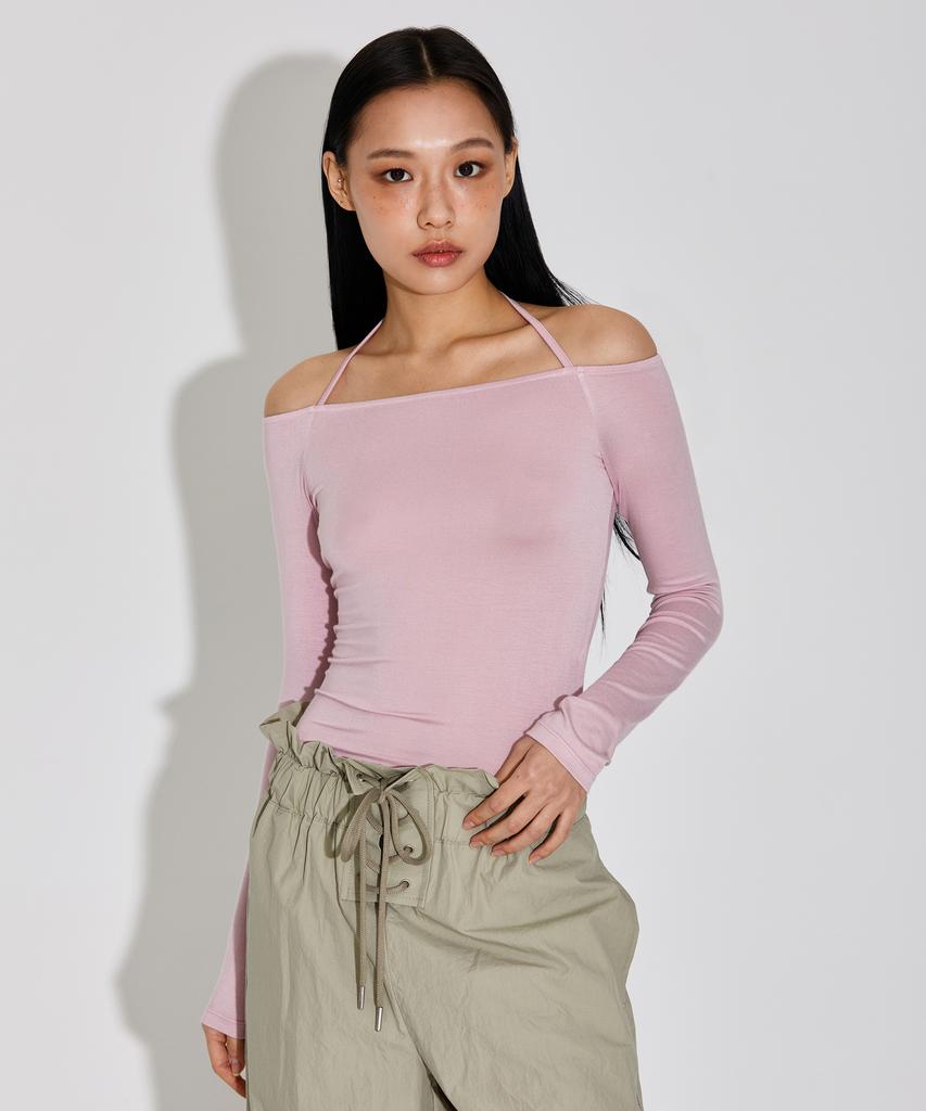 TOPGIRL Light Weight Off Shoulder Halter Top_T316Tp118