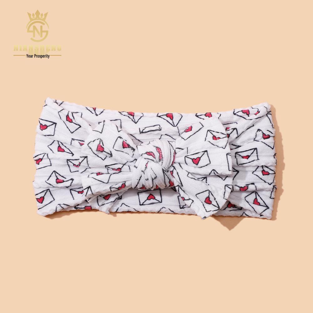 New European & American Baby Headband: Cute 3D Bow, Digital Print & Nylon Jacquard