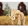 3D Wooden Puzzle Dinosaur Series with Japanese Instructions Tsukurundesu® Battery-Operated (Mammoth)