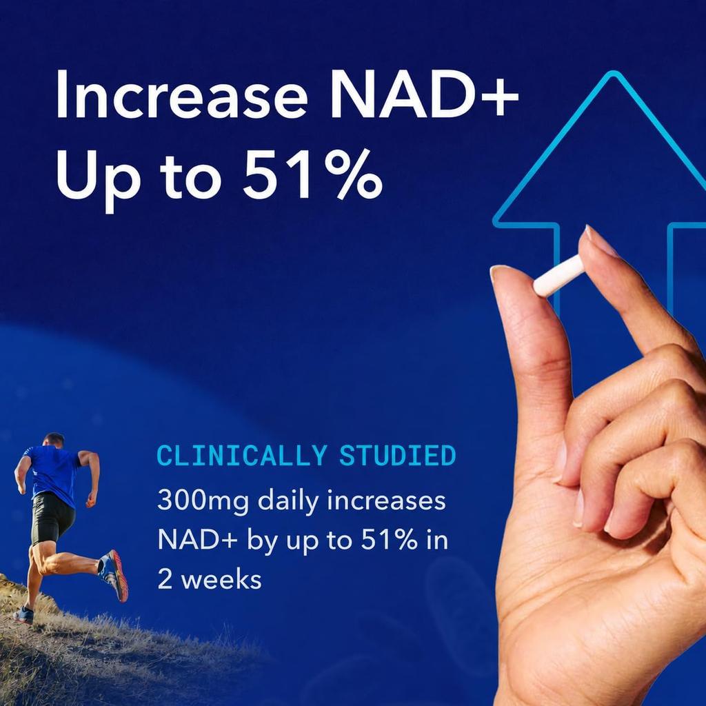 Suplement NAD+, 300 mg Niagen, 180 porcji | Rybozyd Nikotynamidu (NR)