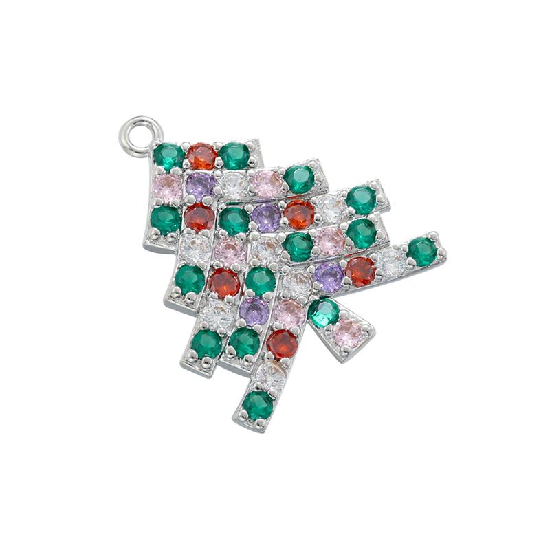 ZHUKOU Christmas Tree Snow Christmas Charms Pearl Christmas Charms for Jewelry Making Handmade Jewelry Accessory VD1394