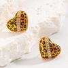 Geometric Simplicity Luxury Maillard Glazed Leopard Print Earrings For Women