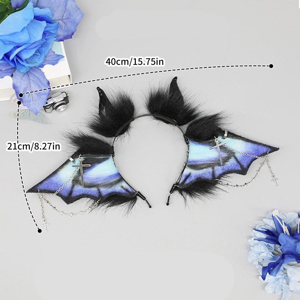 Party Hairhoop Plush Bat Wing Beast Hairband Animal Theme Headband Costume Hairhoop Women Festival Animation Headpiece