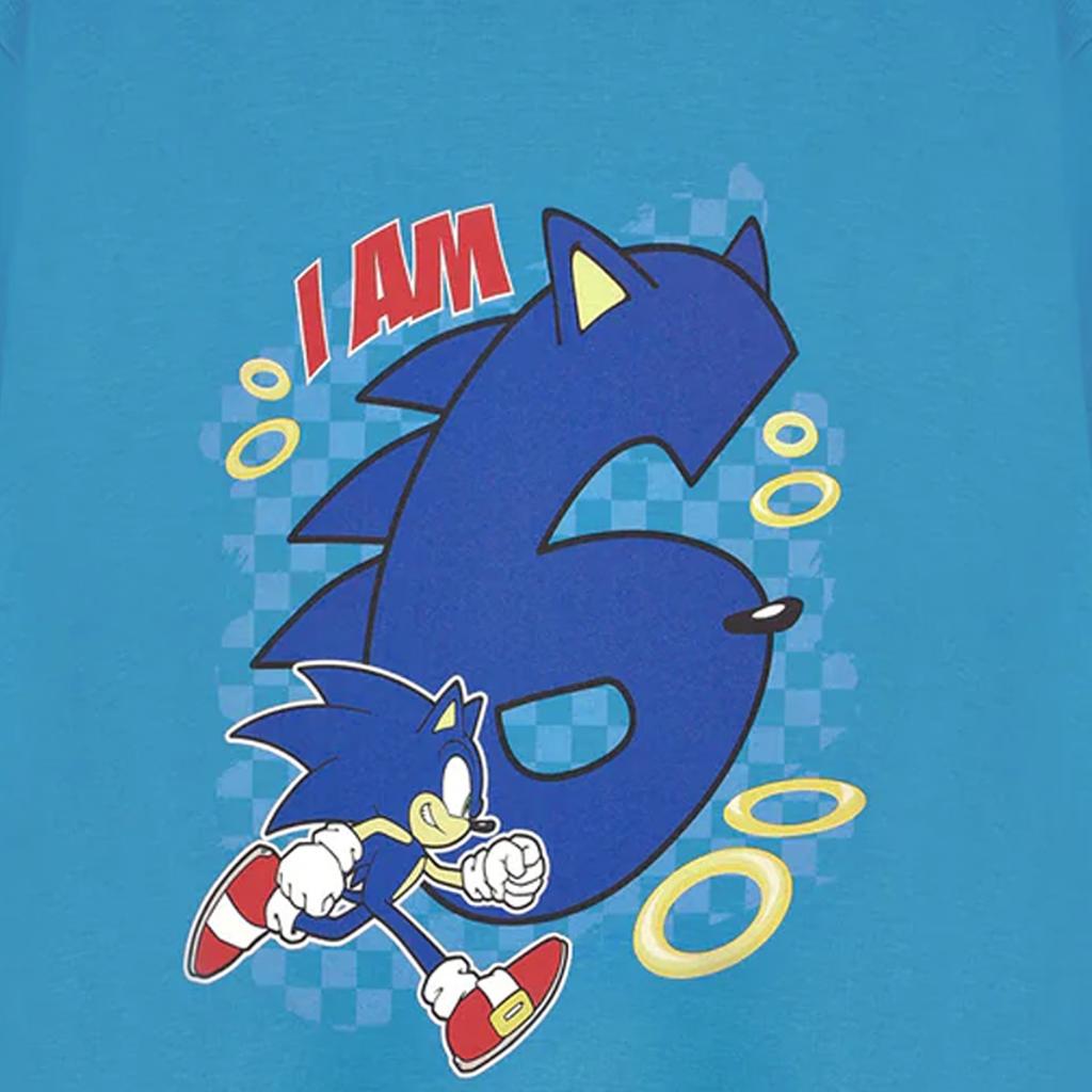 Sonic The Hedgehog Boys I Am 6 Short-Sleeved Birthday T-Shirt