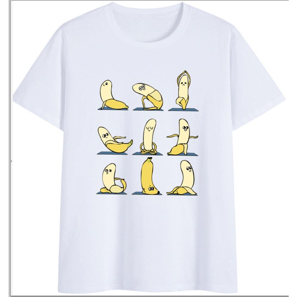 COTTON 100% Hot European and American Funny Banana Undress Short-sleeved Women's