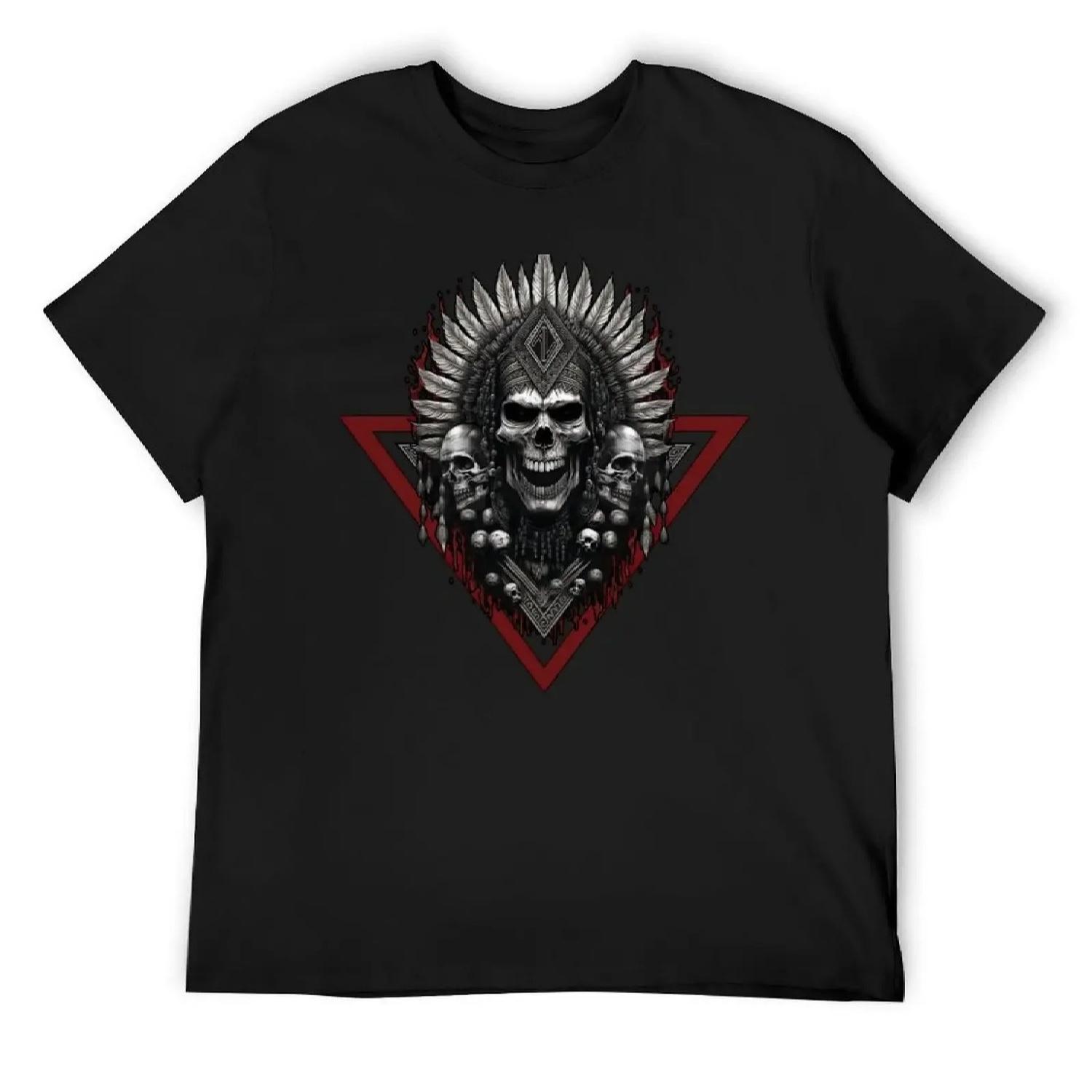 Aztec Skull Warrior T-Shirt cute tops plus size tops heavyweights new edition mens cotton t shirts S