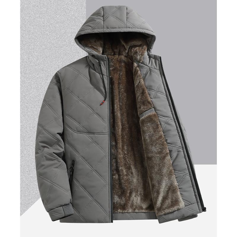 

Чоловічі зимові стьобані куртки-бомбери з капюшоном, повсякденні вітрозахисні куртки, потовщені, на блискавці, вітрозахисні робочі куртки для чоловіків, тепла парка на флісовій підкладці 5XL сірий колір