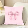 Pink Bow Cherry Cushion Cover Reversible Plush Pillow Cover For Car Sofa Bedroom Decorative Gift Pillowcase