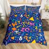 Cartoon Graffiti Bedding Set Back To School Duvet Cover For Kids Boys Girls BedroomMath Geometric Symbol Comforter Cover Twin