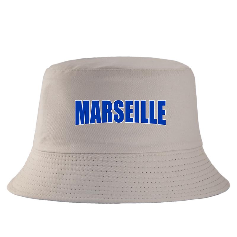 MARSEILLE Frankreich Stadt Druck Eimerhut Unisex Damen Baumwolle Sommer Sonnenschutzmütze Streetwear Panama Hut Unisex Outdoor Strand Angelhüte