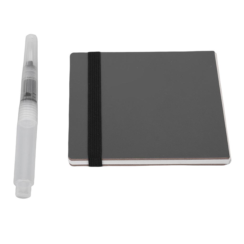 Blank Sketch Book 26 Pages Hardcover for Drawing Writing Travel Small Portable   Journal Diary Notebook 200gsm Thick Paper with Pen Black