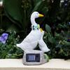 Goose Statue Outdoor Solar-Powered Resin Outdoor Figurine Patio Animal Sculpture for Homeowners Gardeners Collectors Lawn Patio