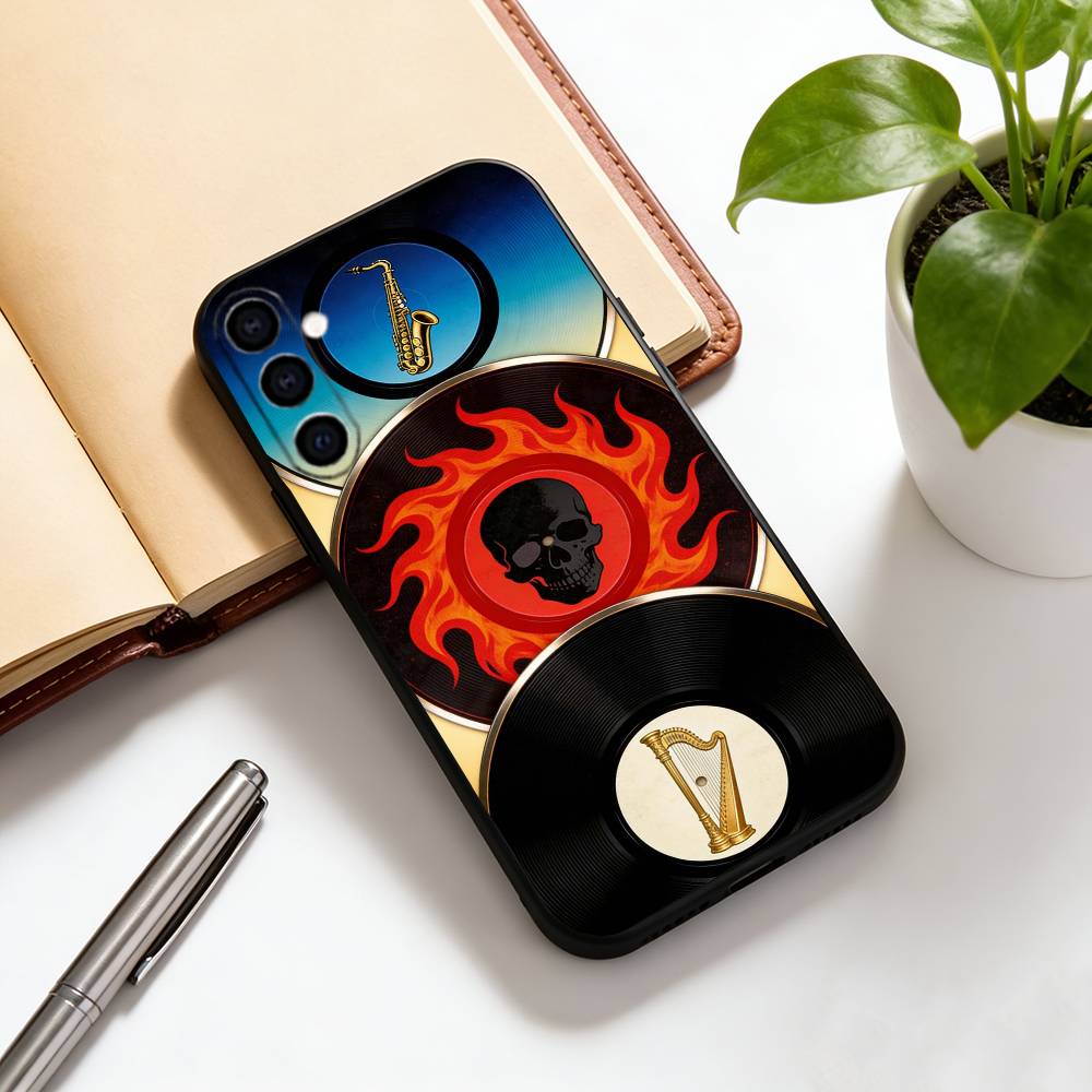 

Vinyl Record Phone Case For Samsung Galaxy A73,A72,A71,A70,A53,A52,A51,Soft Silicone Black Cover Samsung a50 30s 50s