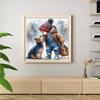 Boy with Puppy Full 11CT 3 Strands DIY Counted Cross Stitch Kits 15.75x15.75inch Needlework Embroidery Kit for Adults Home Decor