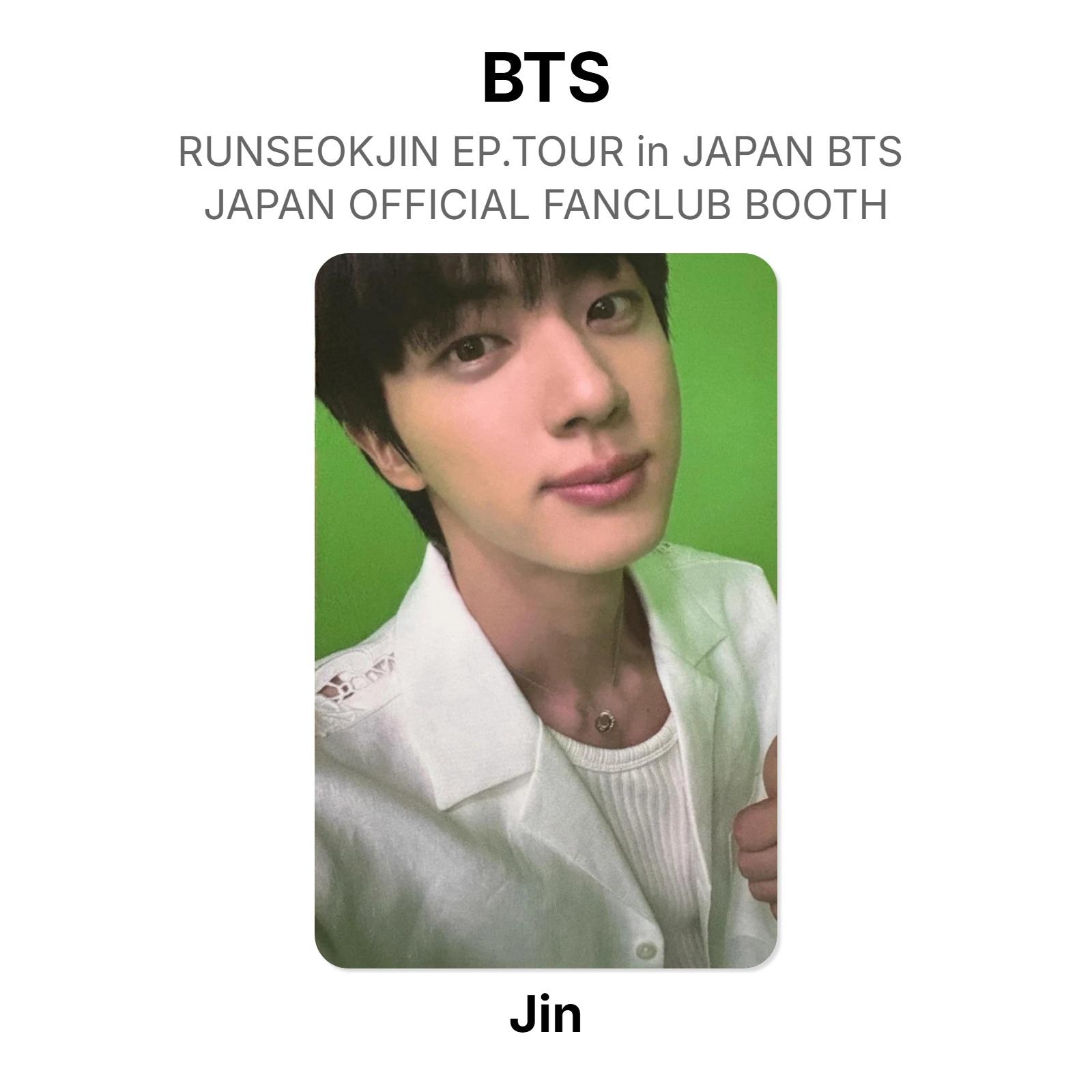 BTS Jin RUNSEOKJIN EP.TOUR in JAPAN BTS JAPAN OFFICIAL FANCLUB BOOTH Official Photocard Jin