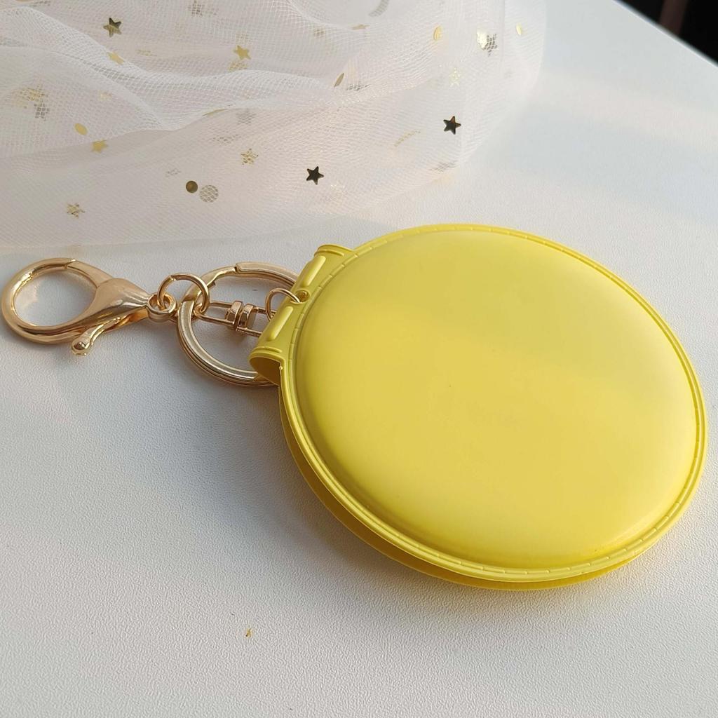 Personalized Candy Color Portable Folding Double-Sided Makeup Mirror with Engraved Name