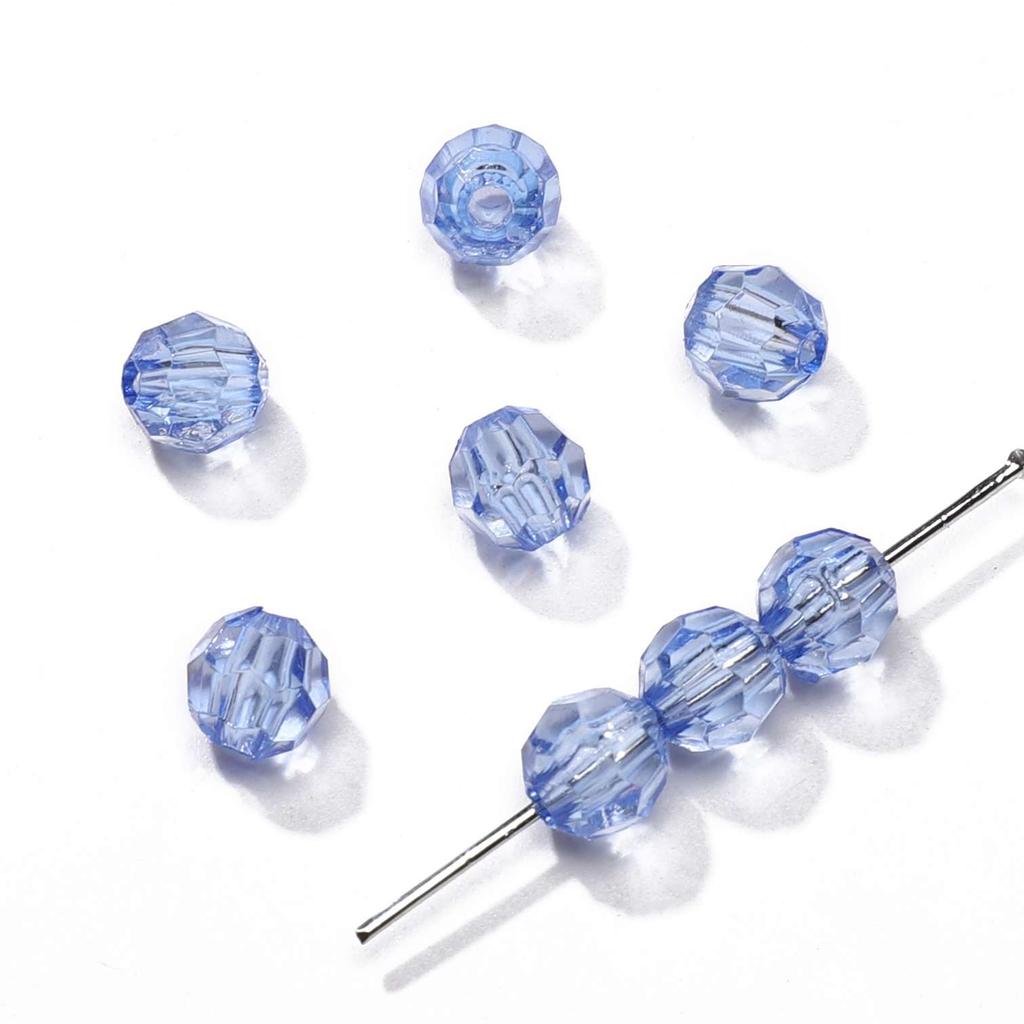 30-200Pcs Faceted Acrylic Beads Colorful Transparent Loose Spacer Beads for Jewelry Making DIY Accessories
