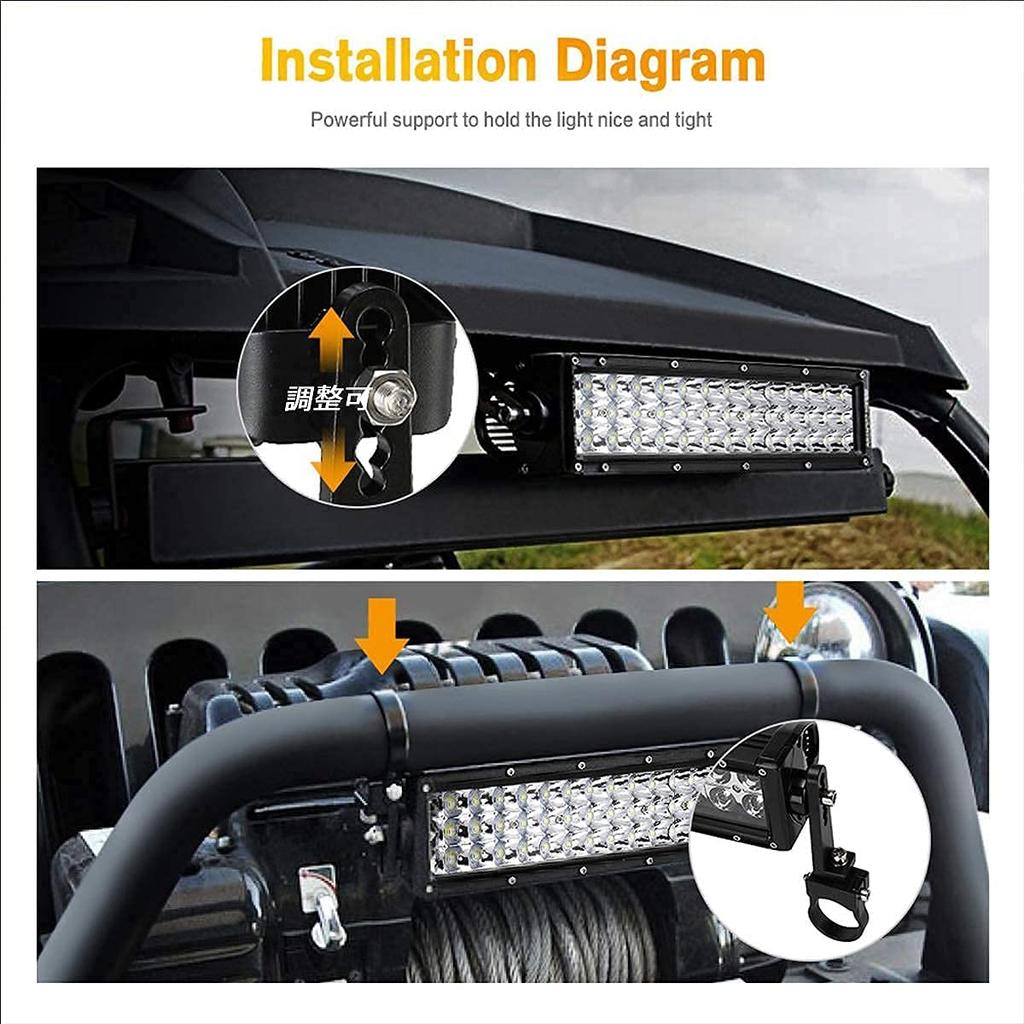 Work Light, Stay, Pipe Stay, Bracket, Clamp Mount, Mount Bar, Clip, 1.5 Inch (38