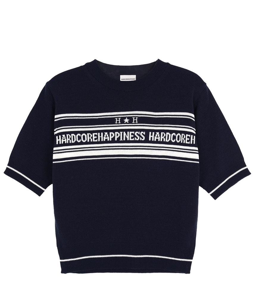 HARDCORE HAPPINESS Round Neck Knit_Navy