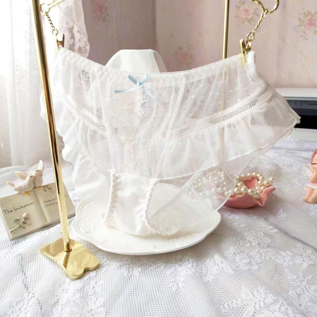 EasyTalk Cute Student Panties with Elegant Lace Girlish Breathable and Comfortable for Stomach and and Embroidery, Style, Comfortable, Sweat-Wicking,