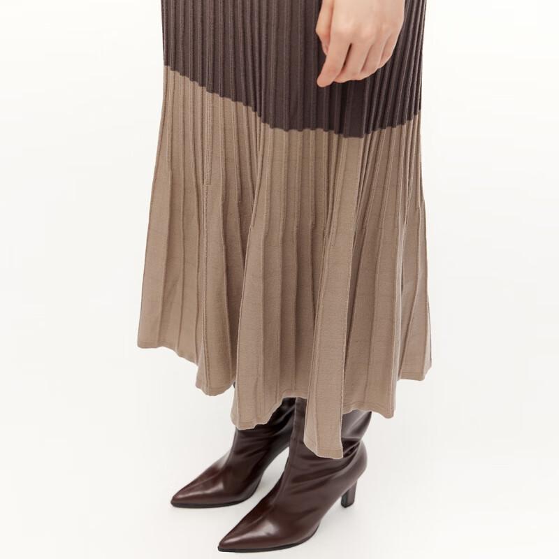 VEROMODA Autumn Color Block Sleeveless A-Line Dress