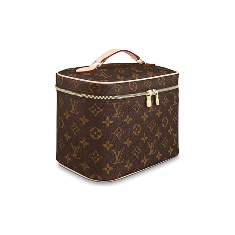 Louis Vuitton Zipper Closure Design Canvas And Leather Makeup Bag Women Handbags Brown M42265