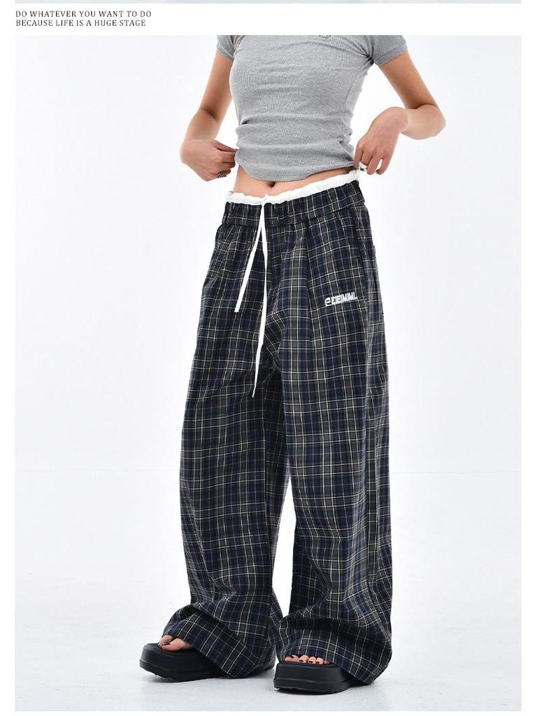 Women's Retro Double-Waist Wide-Leg Pants, High-Waisted Loose Fit, Spring/Autumn 2025 Collection