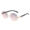 Frameless Sunglasses Women'S Square Small Frame Marine Sunglasses Trendy Street Photography