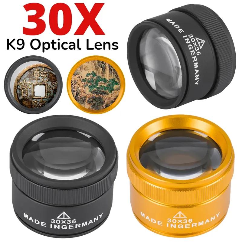30X 36mm Lupe für Präzisionsarbeiten K9 Optische Linse Monokel Uhrenlupe Lupe Handheld Münzen Briefmarken Schmuck Lupe
