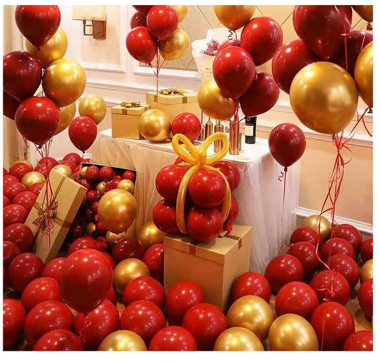 Pomegranate Red Double Layered Balloons – Wedding and Party Decorations