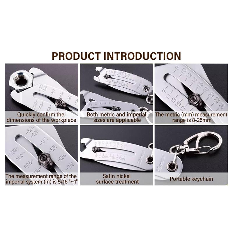 Thread Size Measuring Keychain Nut And Bolt Measuring Keychain Lightweight And Compact Thread Size Verification Tool