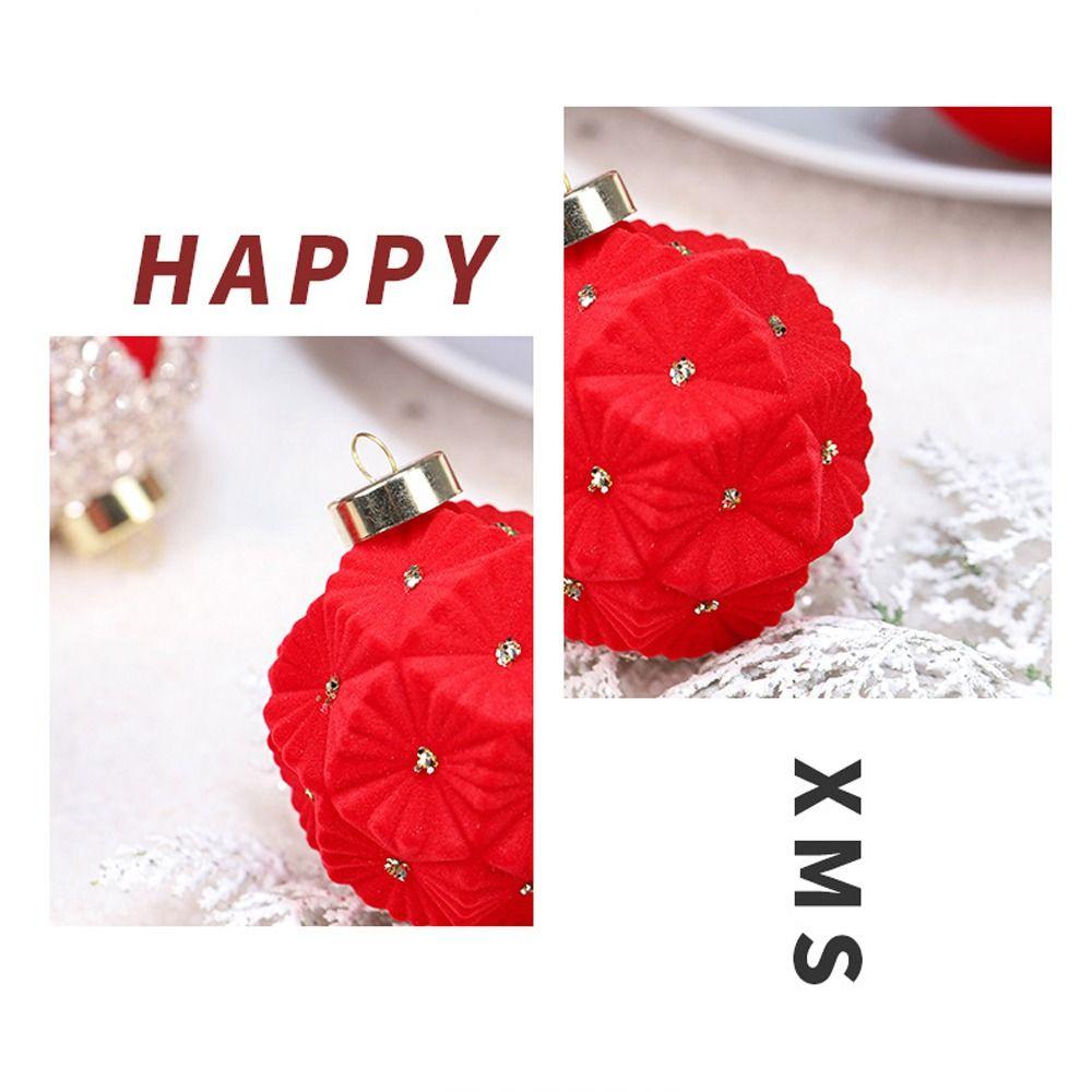 12 Stück 8cm Beflockte Weihnachtskugeln Set Rot Grün Christbaumschmuck Kindergeschenke