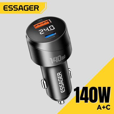 Essager 140W Ładowarka samochodowa PD 3.1 Szybkie ładowanie Quick Charge 4.0 Do Macbook Pro Laptop USB Typ C Samochodowa ładowarka do telefonu Do iPhone 16