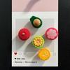 5Pcs 3D Simulated Fruit Refrigerator Magnet Resin Waxberry Orange Avocado Mangosteen Magnet Home Kitchen Office Whiteboard Locker Decor