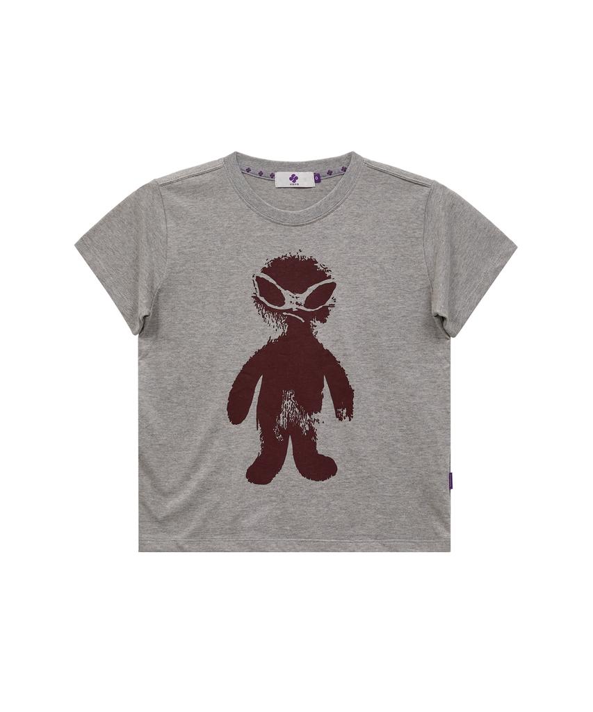 HOODHOOD Mono Alien Graphic Short Sleeve T-Shirt Gray