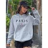 PARIS Graphic Letter Hoodies Women's Hooded Sweatshirt Pullover Top Aesthetic Y2K Street Sport Clothing Woman Hoodie PINK BLACK