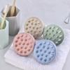 1pc Round Soft Rubber Shampoo Brush Wheat Straw Massage Comb Portable Head Brush Scalp Washing Clean Shower Bath SPA Brushes