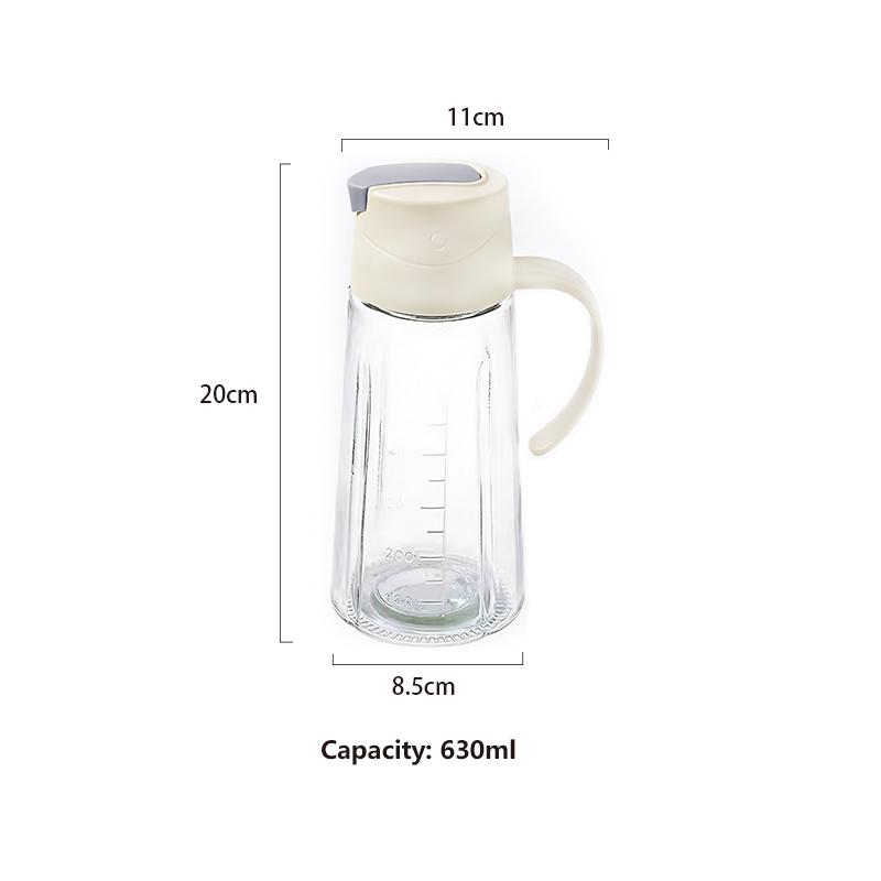 HeY LiLac 630ml Automatic Opening Glass Oil Dispenser Bottle for Kitchen No Drip Cooking Oil Container