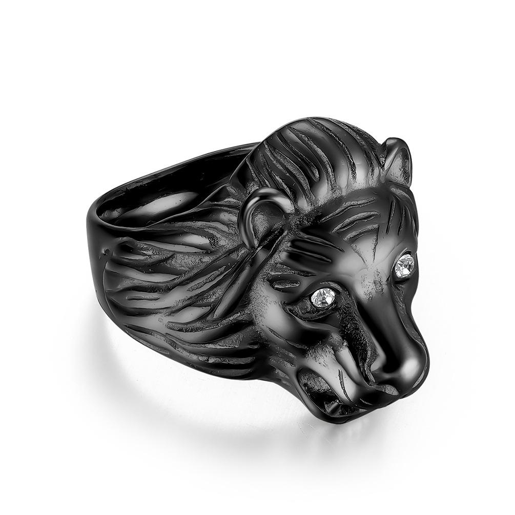 

Кольцо мужское из нержавеющей стали в европейском и американском стиле с головой льва 11#