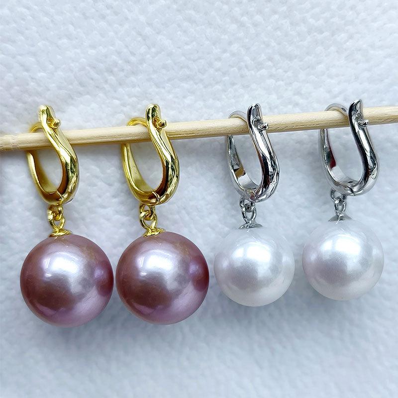 

Серьги из стерлингового серебра S925, слегка испорченная жемчужная пряжка Эдисона, минималистичная женская модель