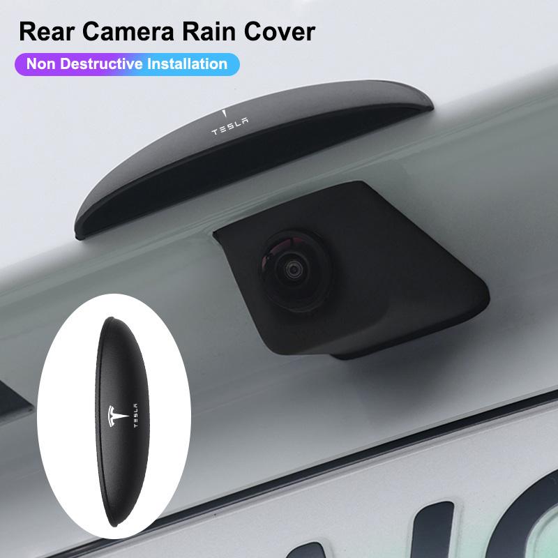 BFNWZ1 Fashion Car Rearview Camera Rain Cover Silicone Weatherproof Protector For Tesla Model 3 Model S Model X Model Y Roadster SpaceX
