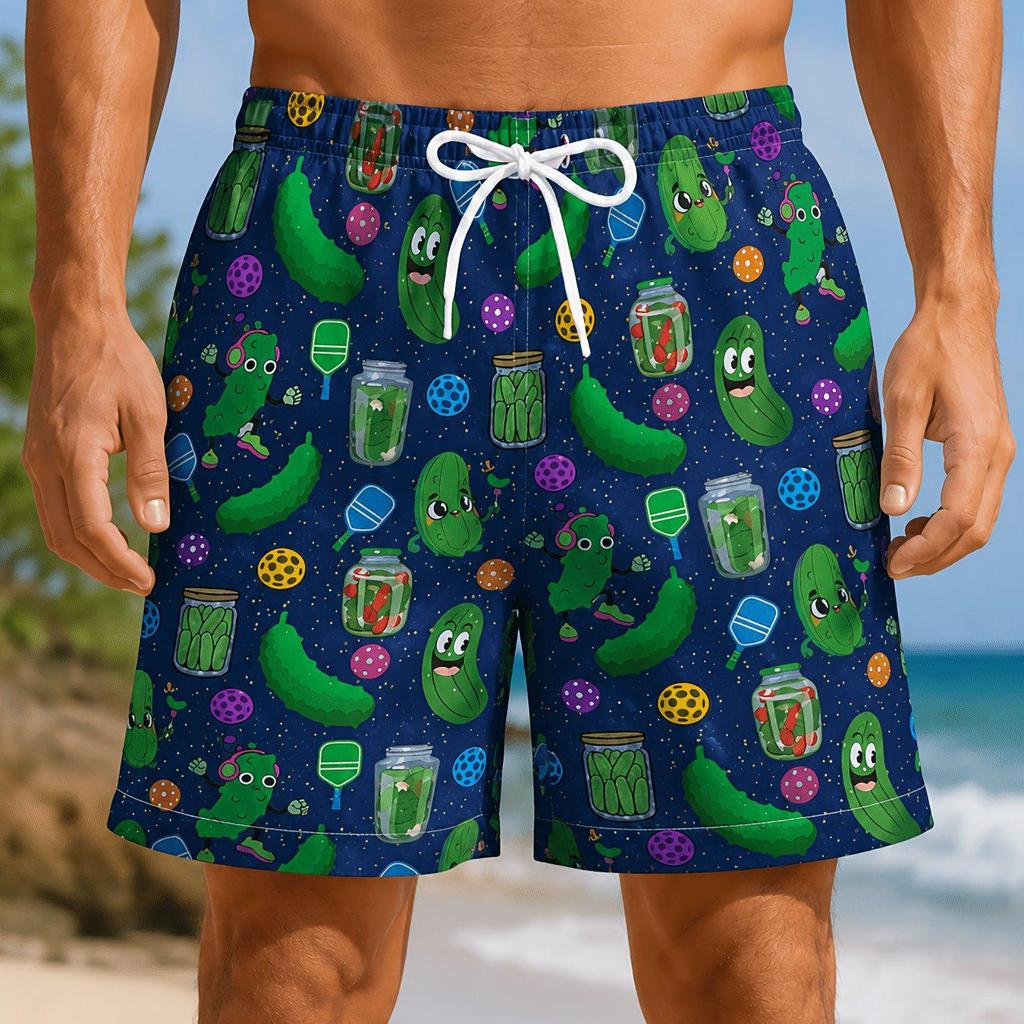 Men's American Flag Quick-Dry Summer & Fall Beach Swim Trunks - Casual Plus Size Shorts