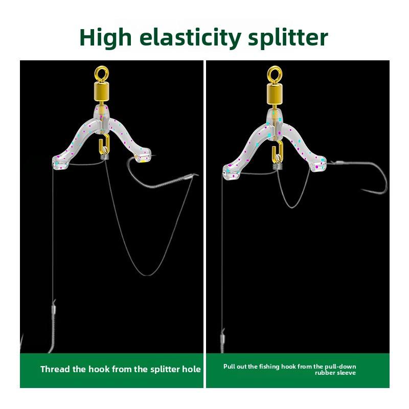 Forked Double-hook Anti-tangle Leader Clip