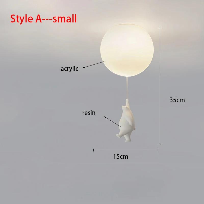 Modern Acrylic Spherical Cartoon Bear Resin Small Animal Bedroom Ceiling lamp Children's room Chandelier Corridor Ceiling Lamp