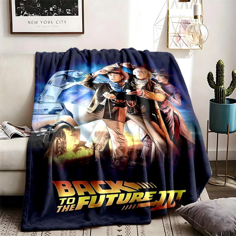 Back to the Future Theme Blanket Suitable For The Sofa Camping And Travel Made Of Soft Flannel Material An Ideal Gift For Occasions Such As Birthday