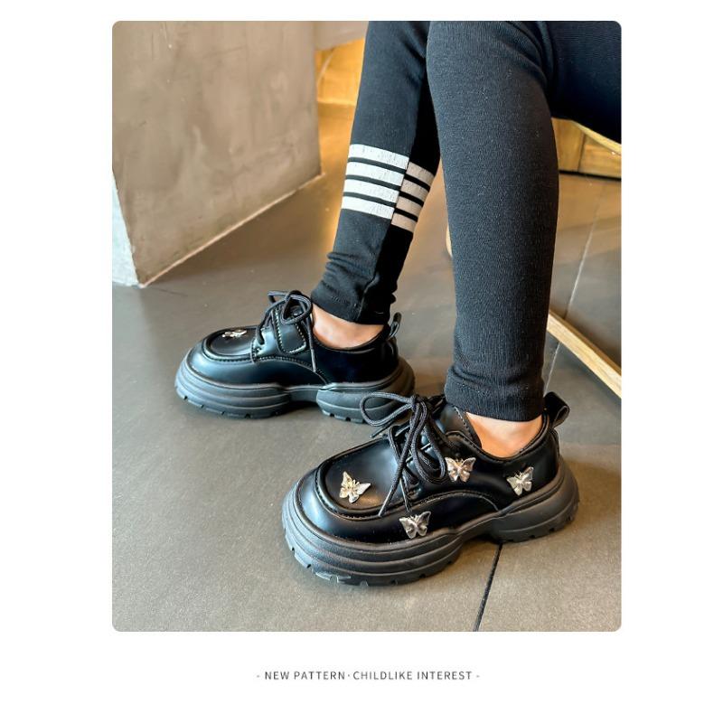 Children's Shoes Boys' Shoes Autumn New Girls Students Soft Soles Foreign Style Lace-up Princess Shoes Comfortable Small Leather Shoes