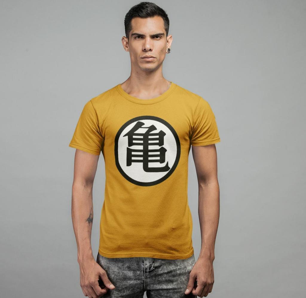 Dragon Ball Son Goku Battle Suit Orange Anime Mens Organic Cotton T-Shirt Mens Womens Tees Top S-XXXL