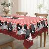 1 obrus w stylu wiejskim z kogutem i kratą, wzór Red Buffalo Plaid, obrus z kolorowym wzorem koguta