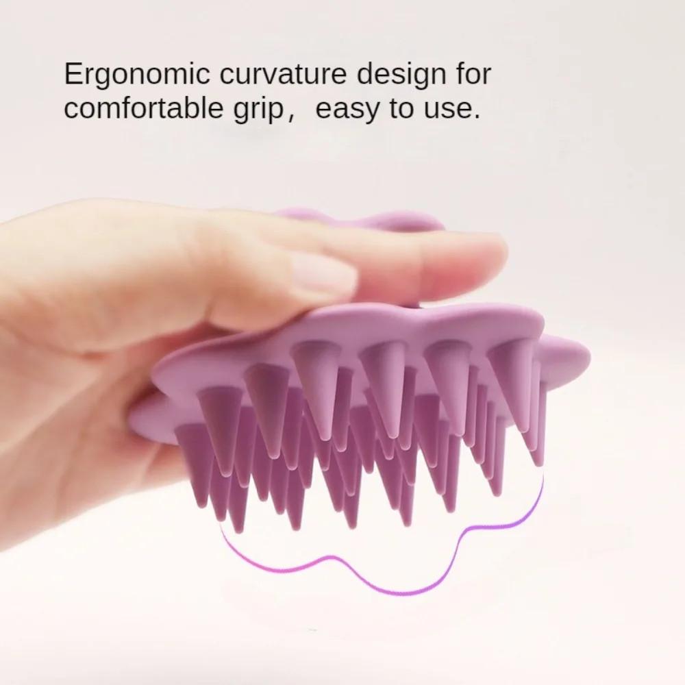 Silicone Shampoo Brush Head Scalp Massage Comb Clean The Scalp Thoroughly Body Bath Brush Salon Hairdressing Tool